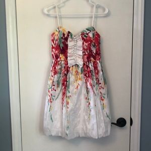 White and floral dress